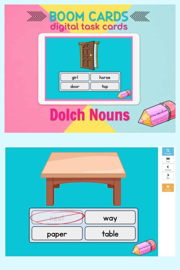 Free Dolch Noun Boom Cards