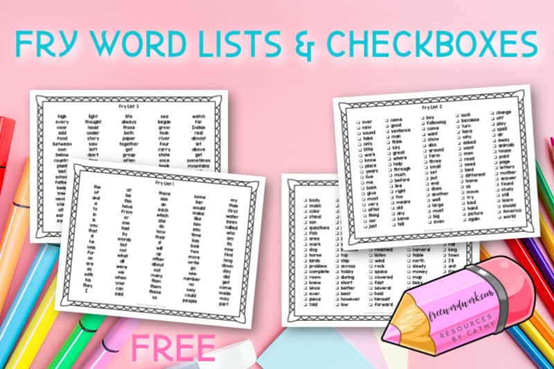 Introduction to Fry Sight Words Free Word Work