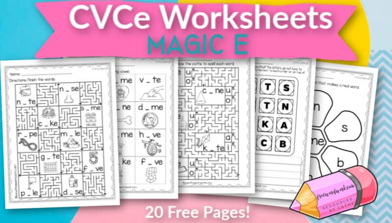 CVCe Worksheets (Magic e) - Free Word Work