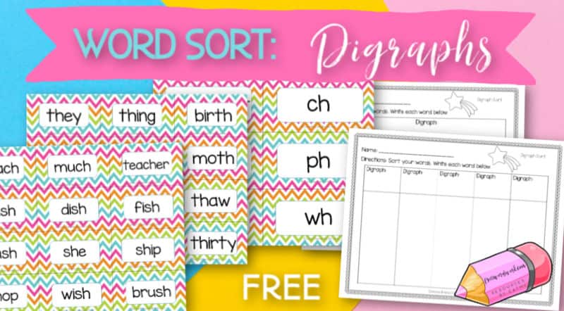 digraph word sort free word work