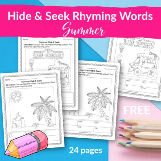 Rhyming Words Worksheets Free Word Work