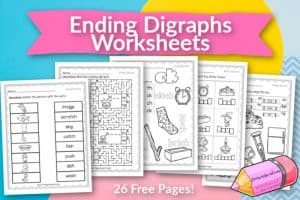 ending digraph worksheets free word work