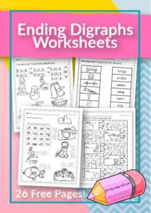 ending digraphs worksheets teaching second grade - ending consonant ...