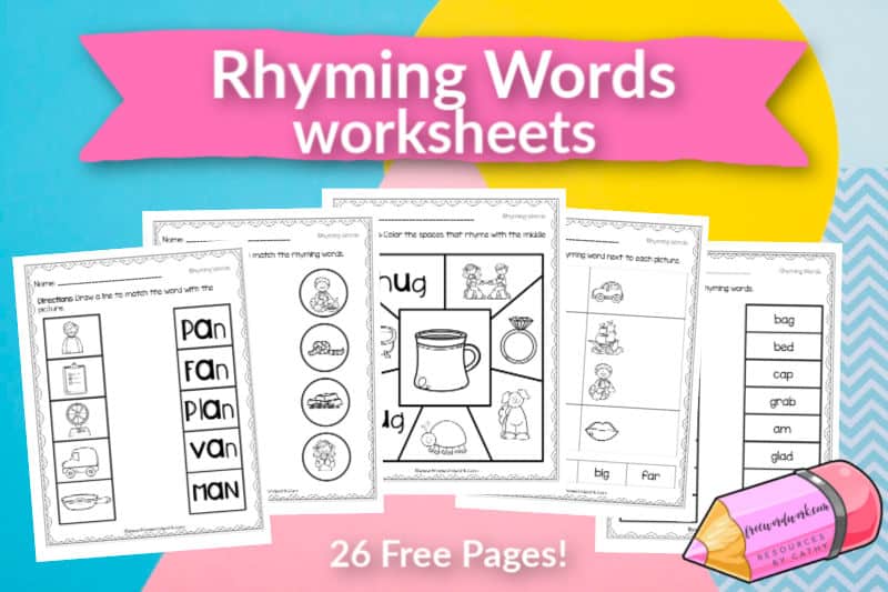 Rhyming Words Worksheets Free Word Work