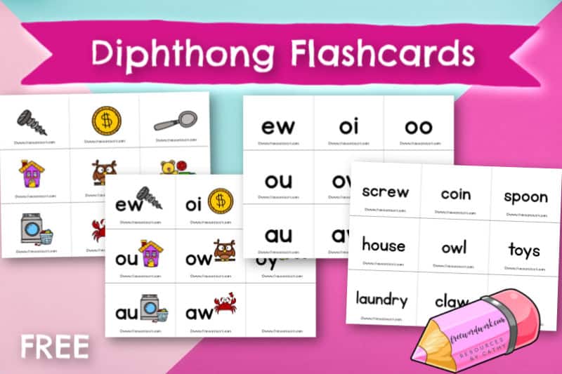 Diphthong Flashcards - Free Word Work