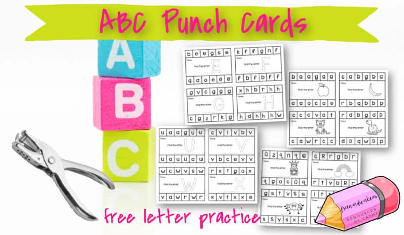 Alphabet Punch Cards - Free Word Work