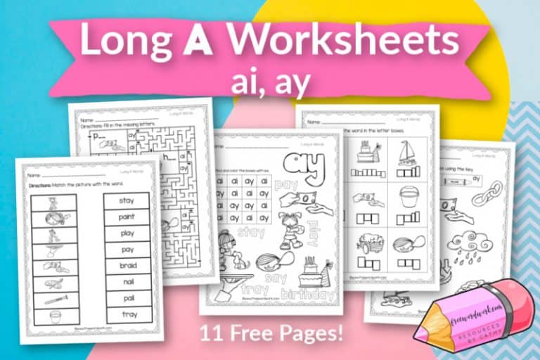 Long A Worksheets - Free Word Work