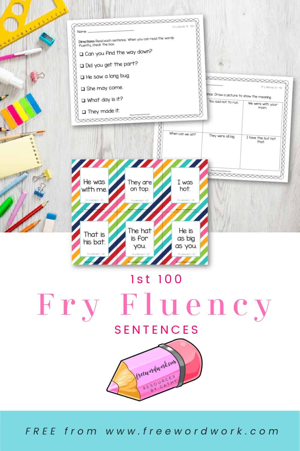 fry-fluency-sentences-1st-100-free-word-work