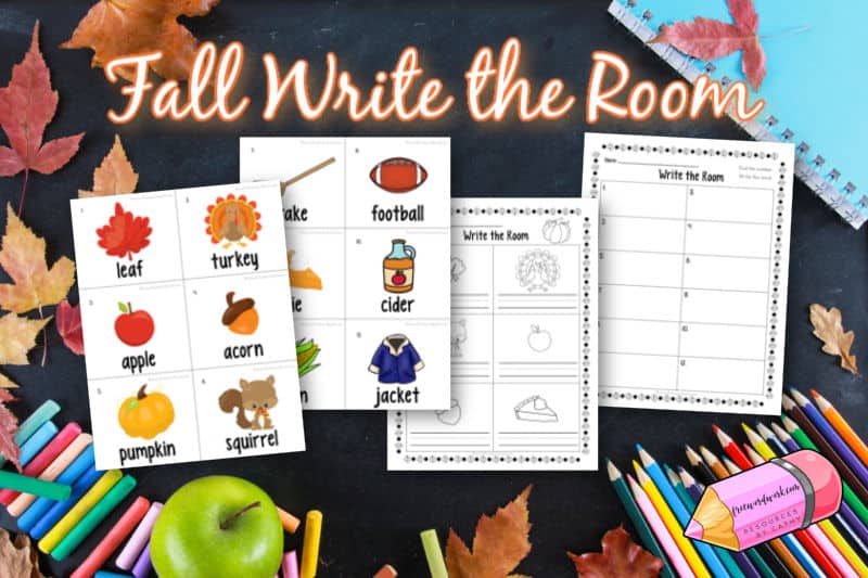 Add this fall write the room to your classroom literacy centers that involve movement.