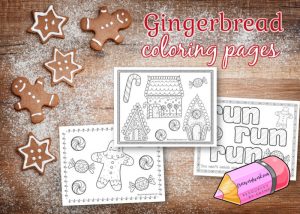 gingerbread coloring pages  free word work