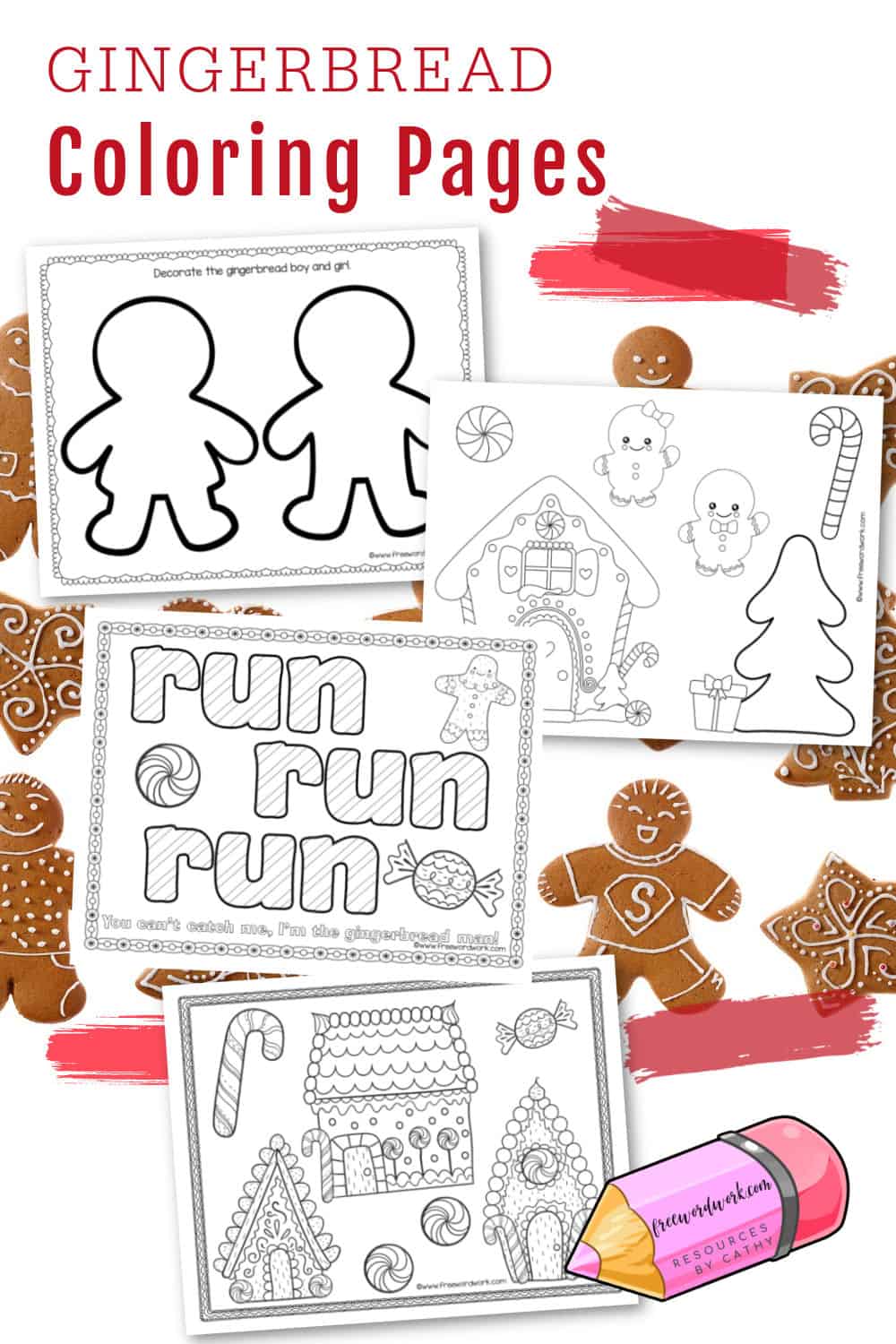 Gingerbread Coloring Pages - Free Word Work