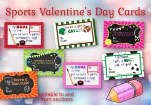 Sports Valentine Card - Free Word Work