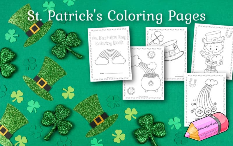 Download this free set of St. Patrick's Day Coloring Pages to put together your own coloring books for March.