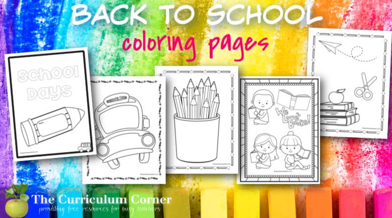 Back to School Coloring Pages - Free Word Work
