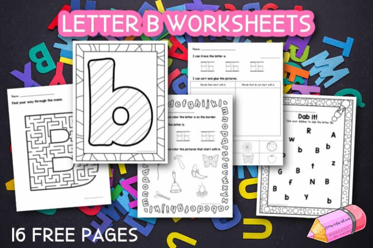 Letter B Worksheets - Free Word Work