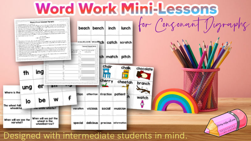 Word Work Mini-Lessons for Consonant Digraphs - Free Word Work