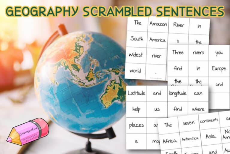 Scrambled Geography Sentences Free Word Work   Geography Sentences 768x513 