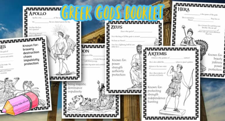 Greek Gods & Goddesses Booklet - Free Word Work